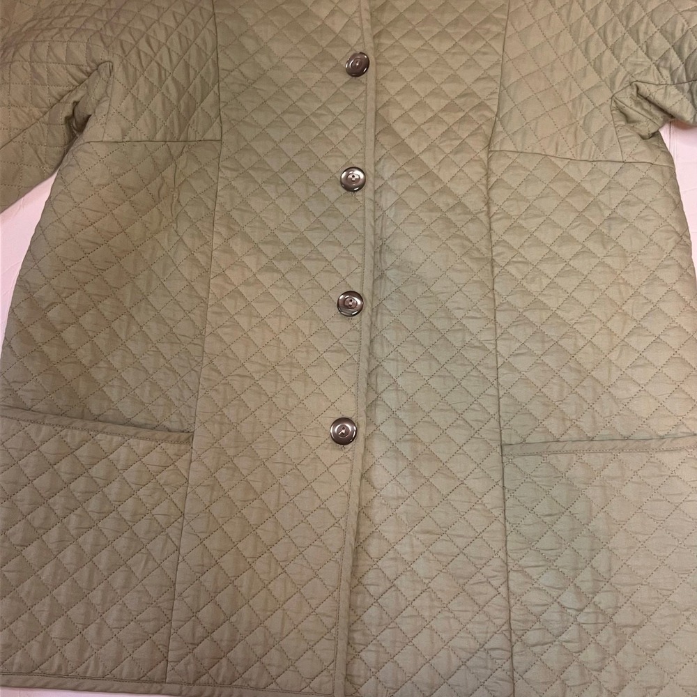 Vintage Sigrid Olsen Sport Quilted Green Button Up minimalist Y2K Size Small - Picture 5 of 10